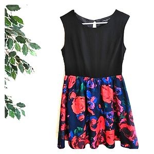 AKIRA Chicago black lable floral cut out dress.